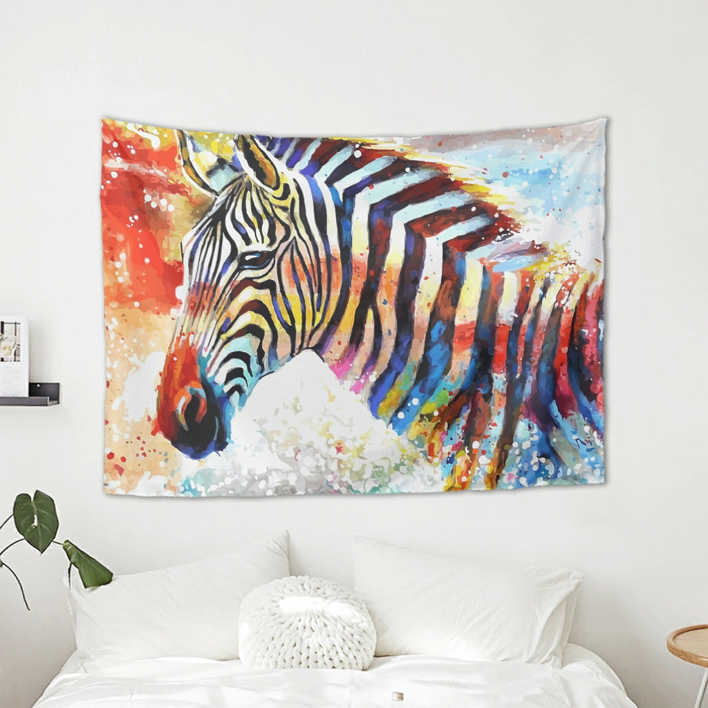 Graffiti Zebra Animal Tapestry