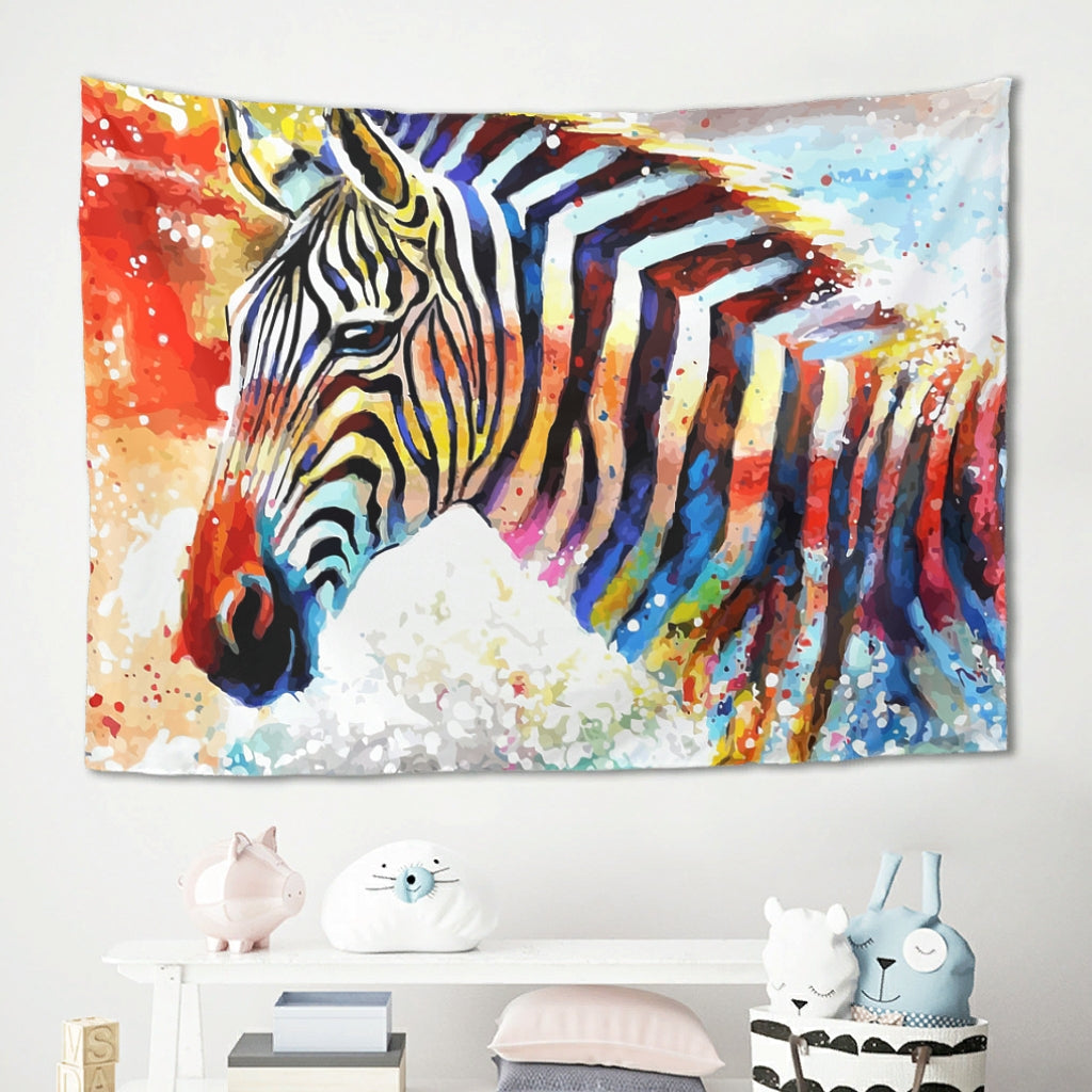 Graffiti Zebra Animal Tapestry