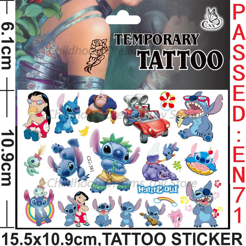 Suloiset Stitch Disney Tatuointitarrat