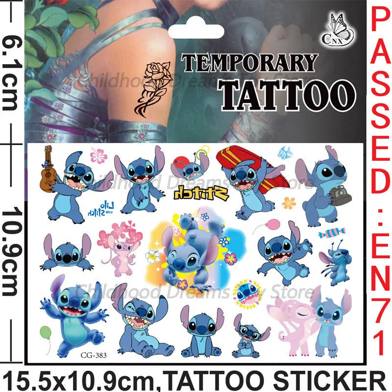 Suloiset Stitch Disney Tatuointitarrat