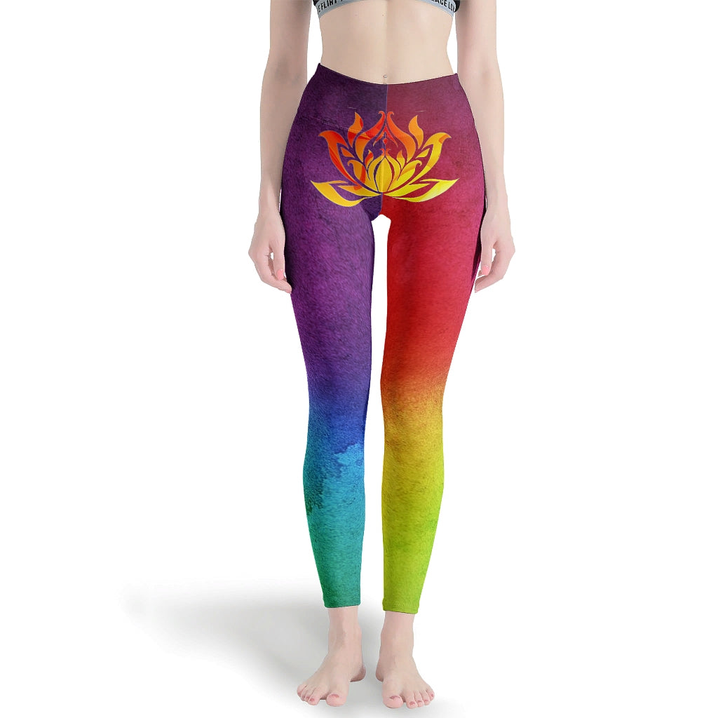 Yoga Lotus Rainbow Fashion joogahousut