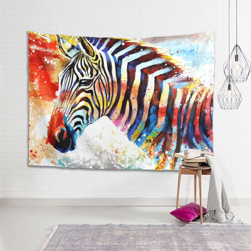Graffiti Zebra Animal Tapestry