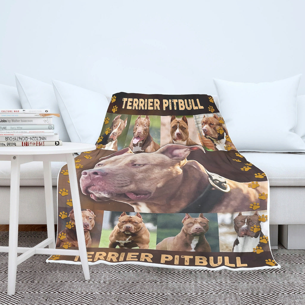 Pehmeä ja lämmin heittotekstiili, koira pitbull