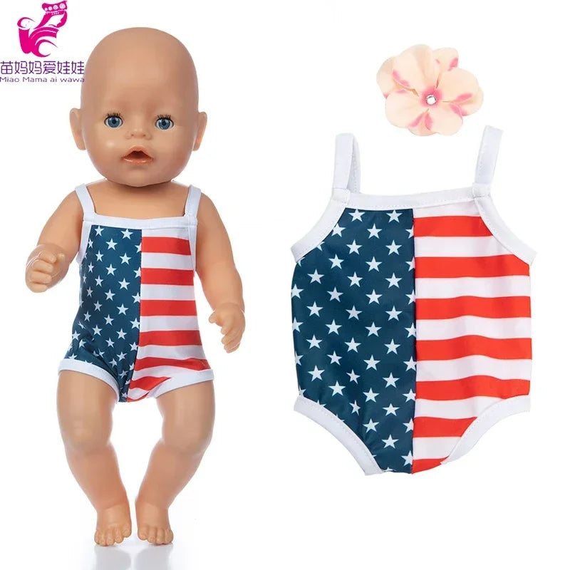 Nuken Vaatteet 43cm Born Baby Dollille