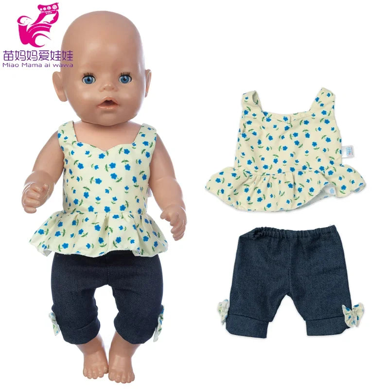 Nuken Vaatteet 43cm Born Baby Dollille