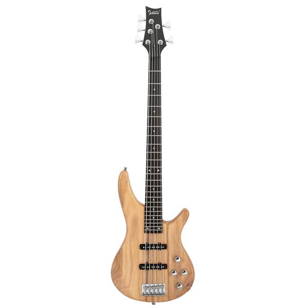 Glarry GIB 5-String Electric Bass Guitar Full Size – Burlywood