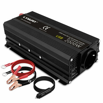 Lvyuan 800W (2000W Peak) Autoinvertteri DC 12V - AC 220V - Kannettava Virtalähde Ulkokäyttöön