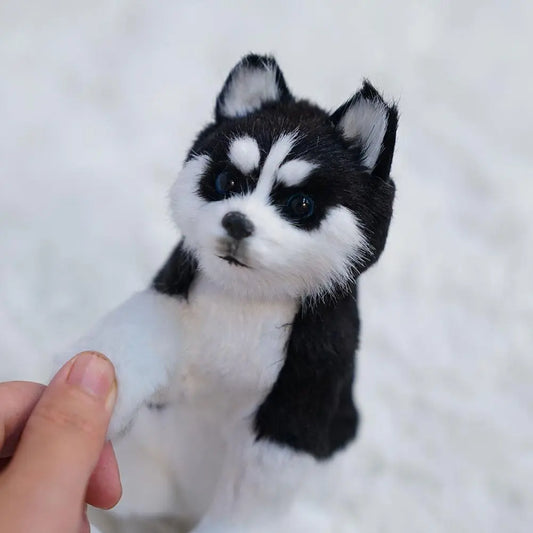 Realistic Husky Dog Simulation Toy – Lifelike Stuffed Companion Pet for Kids and Collectors