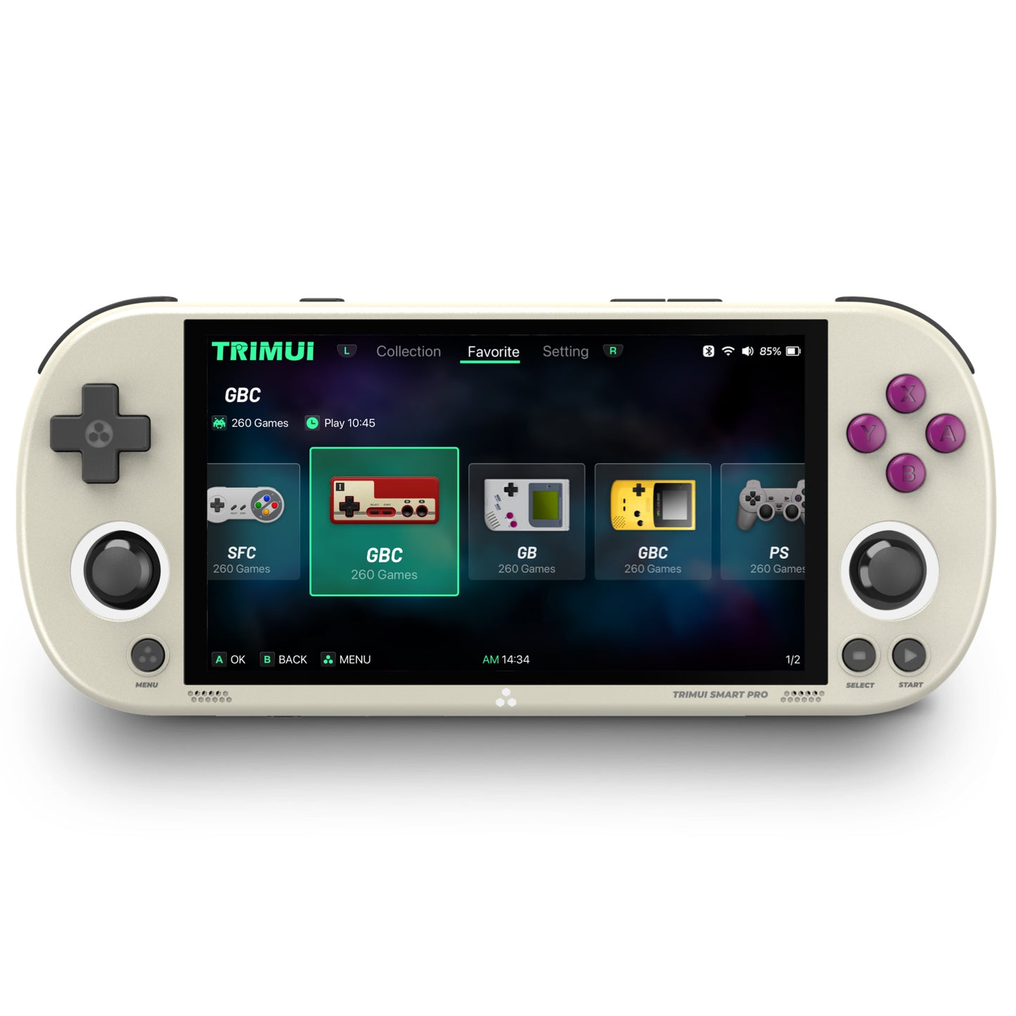 5 tuuman teräväpiirtoinen langaton avoimen lähdekoodin mini PS1-käsikonsoli