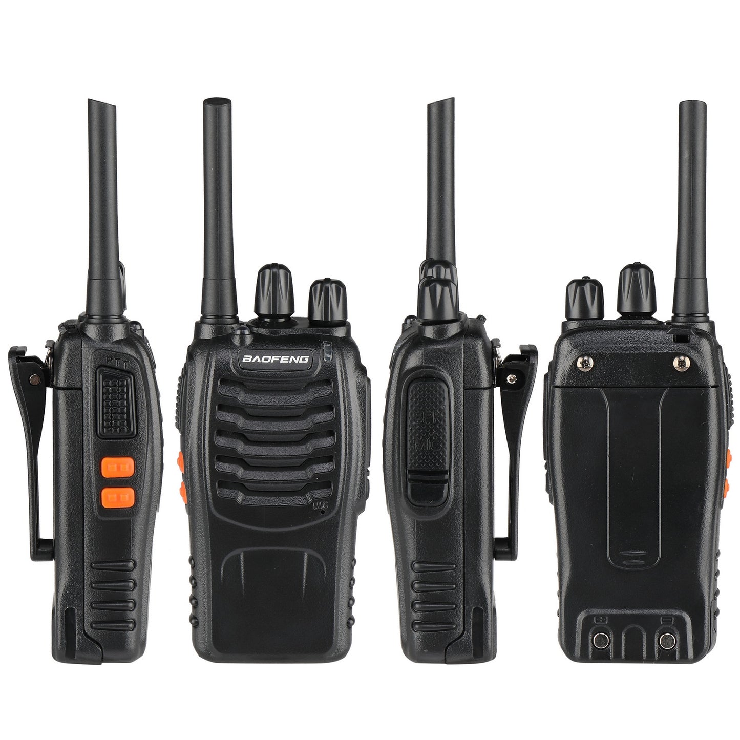 BF-88E 1500mAh Ultra-long Standby Walkie-talkie EU Standard - Musta