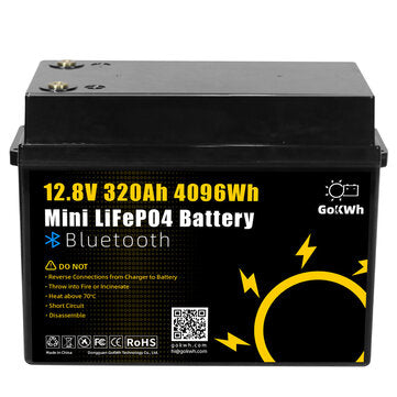 Gokwh 12V 320AH LiFePO4 Lithium Battery - 4096Wh, 200A BMS, 8000+ Syvää Latauskertaa, Bluetooth - Täydellinen RV-, Meri- ja Kotienergian Varastointiin