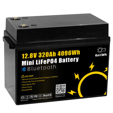 Gokwh 12V 320AH LiFePO4 Lithium Battery - 4096Wh, 200A BMS, 8000+ Syvää Latauskertaa, Bluetooth - Täydellinen RV-, Meri- ja Kotienergian Varastointiin