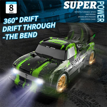 JJRC Q123YW 1/16 2.4G 4WD Drift Spray RC Auto LED-valoilla