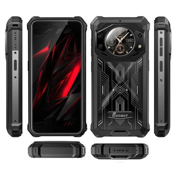 FOSSiBOT F101 Pro Dual Display 15GB 128GB 10600mAh 24MP Kamera 5,45 tuumaa Nopea Lataus Android 13 MT8788 Octa Core NFC IP68 IP69K Vedenkestävä 4G Kestävä Älypuhelin