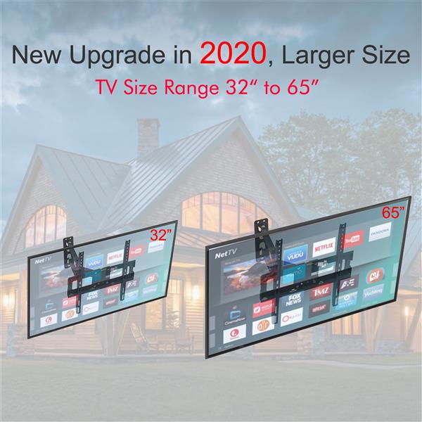 32-65" Single Pendulum Small Base TV Stand TMXD-103 – Kääntyvä ja Säädettävä