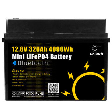 Gokwh 12V 320AH LiFePO4 Lithium Battery - 4096Wh, 200A BMS, 8000+ Syvää Latauskertaa, Bluetooth - Täydellinen RV-, Meri- ja Kotienergian Varastointiin