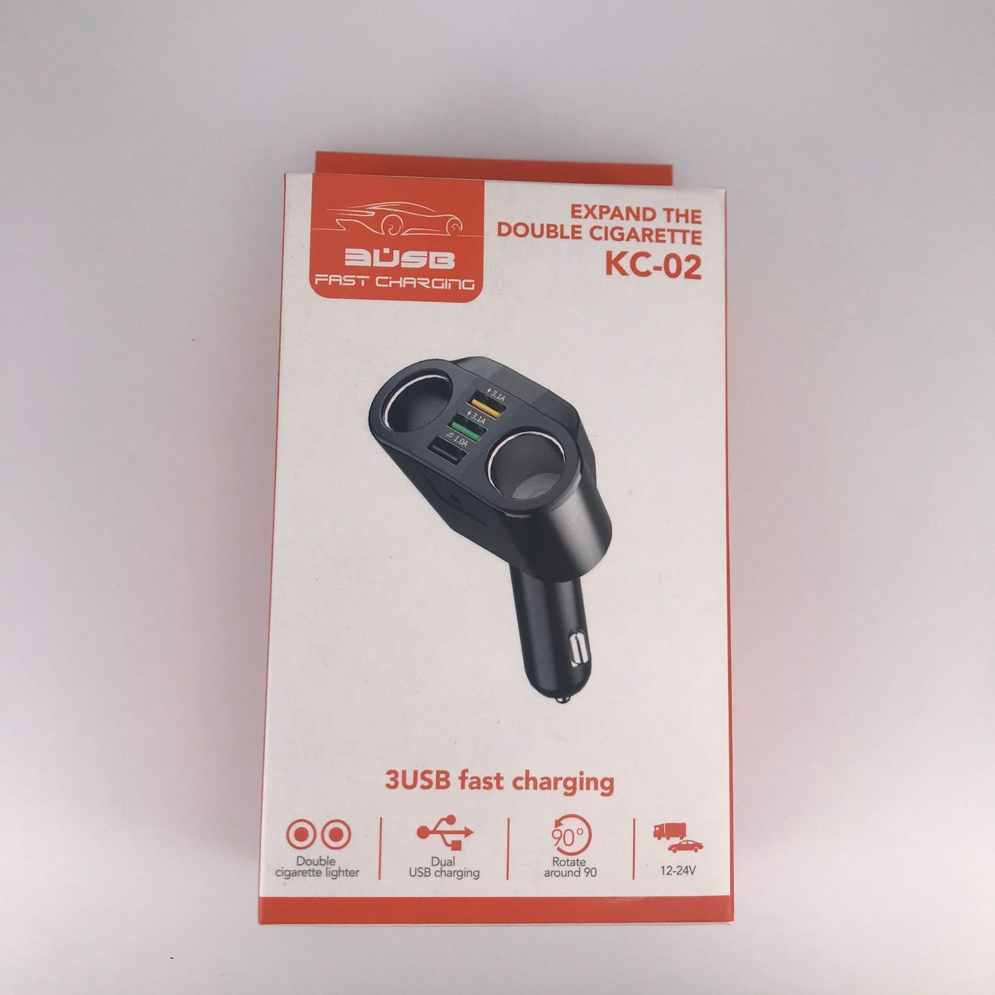 KC-01 Autolaturi, jossa yksi tai kaksi USB-porttia, älykäs digitaalinen näyttö, QC3.0-pikalataus, monitoiminen auton tupakansytytin