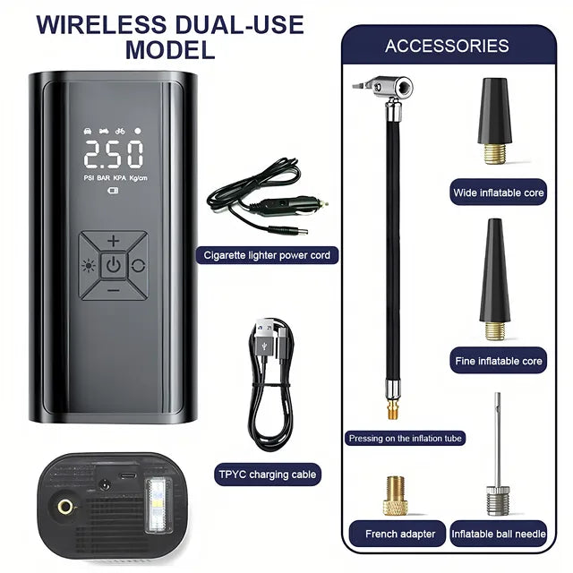 6000mAh kannettava auton ilmakompressori 12V 150PSI