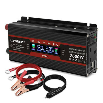 Lvyuan Car Power Inverter 1000W (2600W Peak) - Tehokas Autolaturi Ulkokäyttöön