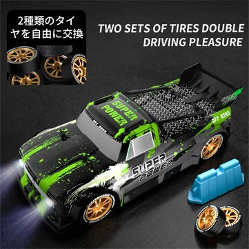 JJRC Q123YW 1/16 2.4G 4WD Drift Spray RC Auto LED-valoilla