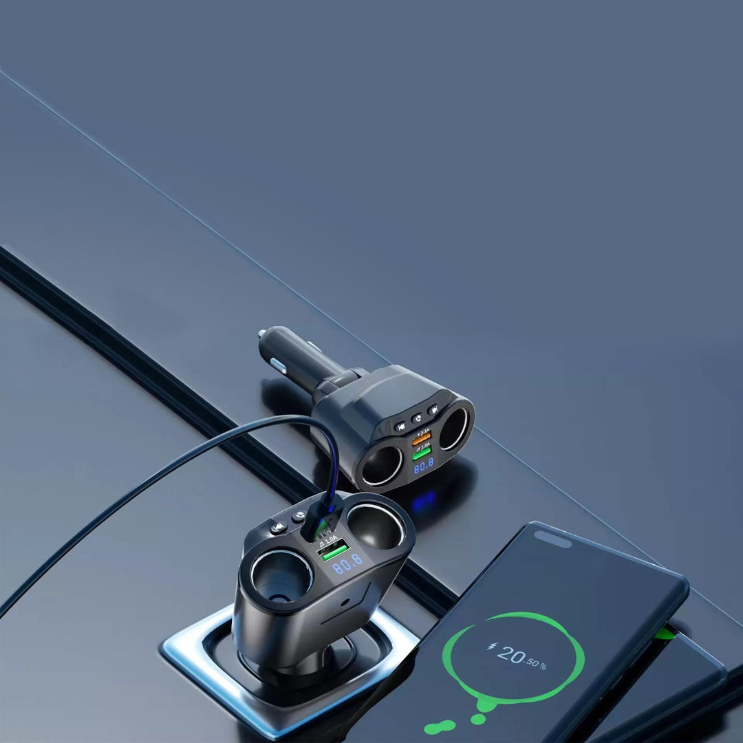 KC-01 Autolaturi, jossa yksi tai kaksi USB-porttia, älykäs digitaalinen näyttö, QC3.0-pikalataus, monitoiminen auton tupakansytytin