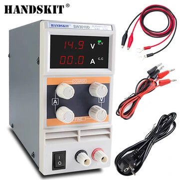 HANDSKIT SW3010DF Säädettävä DC-Virtalähde 0-30V 0-10A Universaali 220V