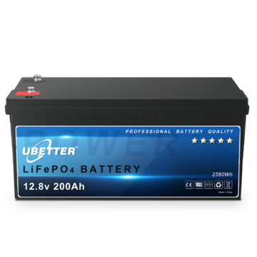 Ubetter 12V 200Ah LiFePO4 Battery - Lithium Battery 2560Wh Rechargeable with BMS