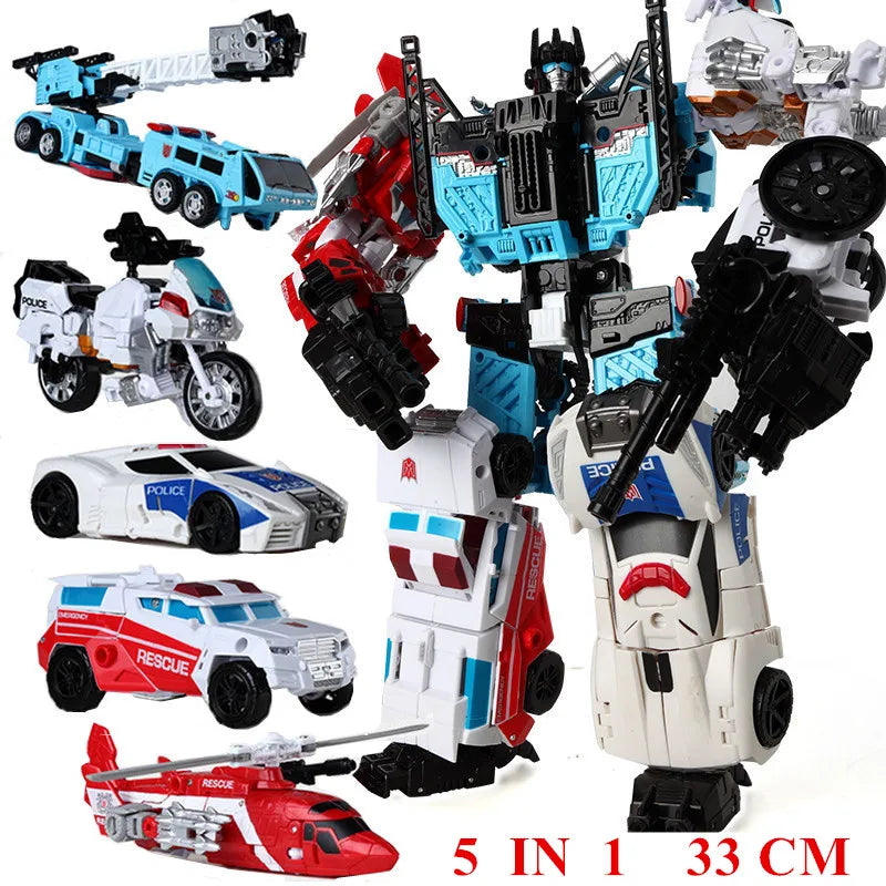 Haizhixing 5-in-1 Transformation Robot - Bruticus, Devastator, Superion ja Defensor